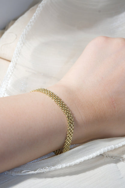 Flat Mesh Bracelet — Gold — edited real product photo