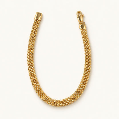 Flat Mesh Bracelet — Gold — white background