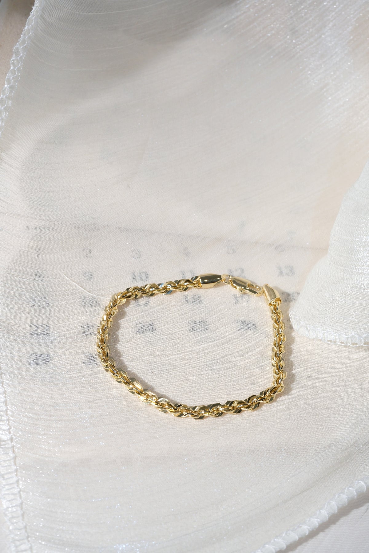 Faceted Woven Chain Bracelet — Gold — edited real product photo