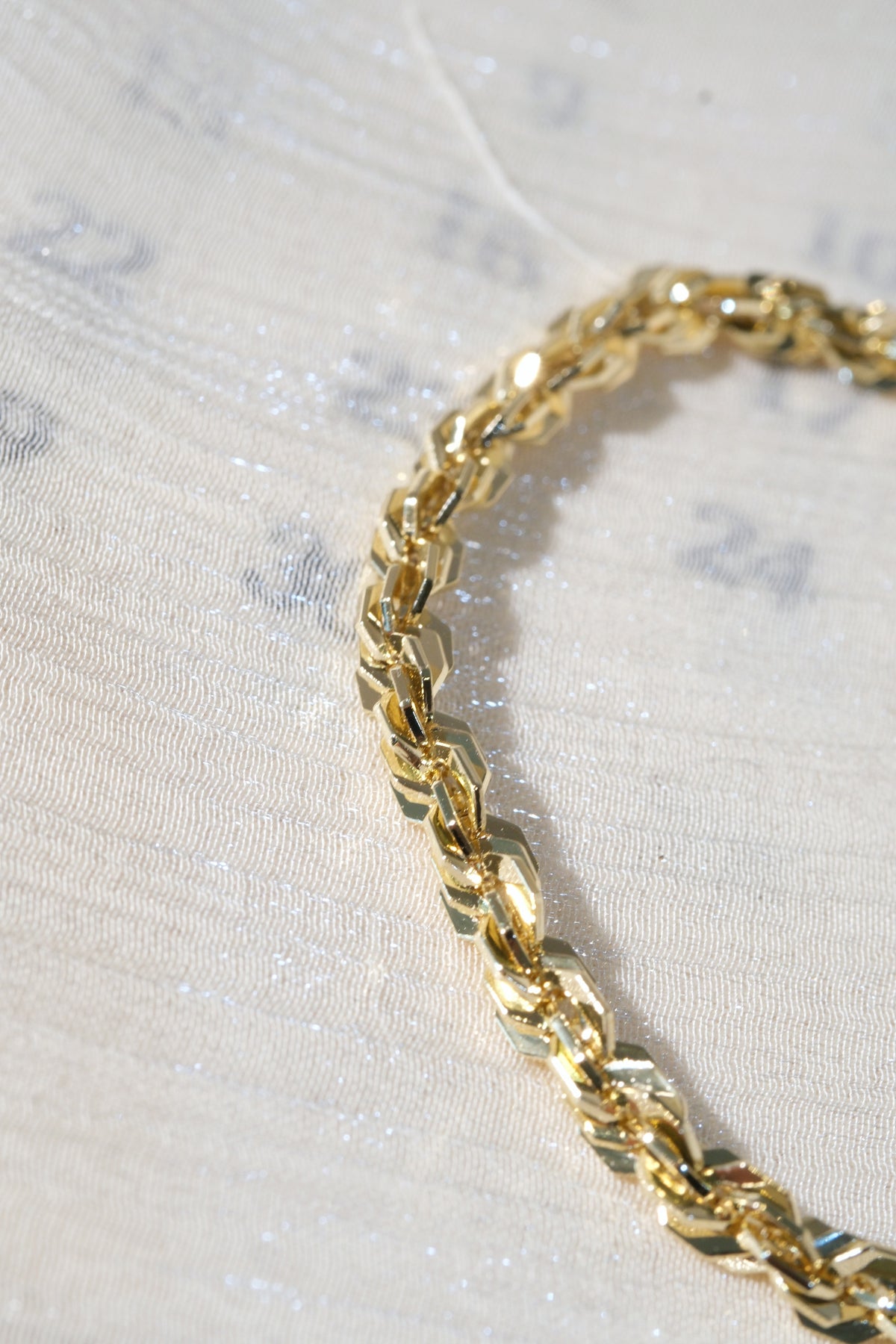 Faceted Woven Chain Bracelet — Gold — edited real product photo