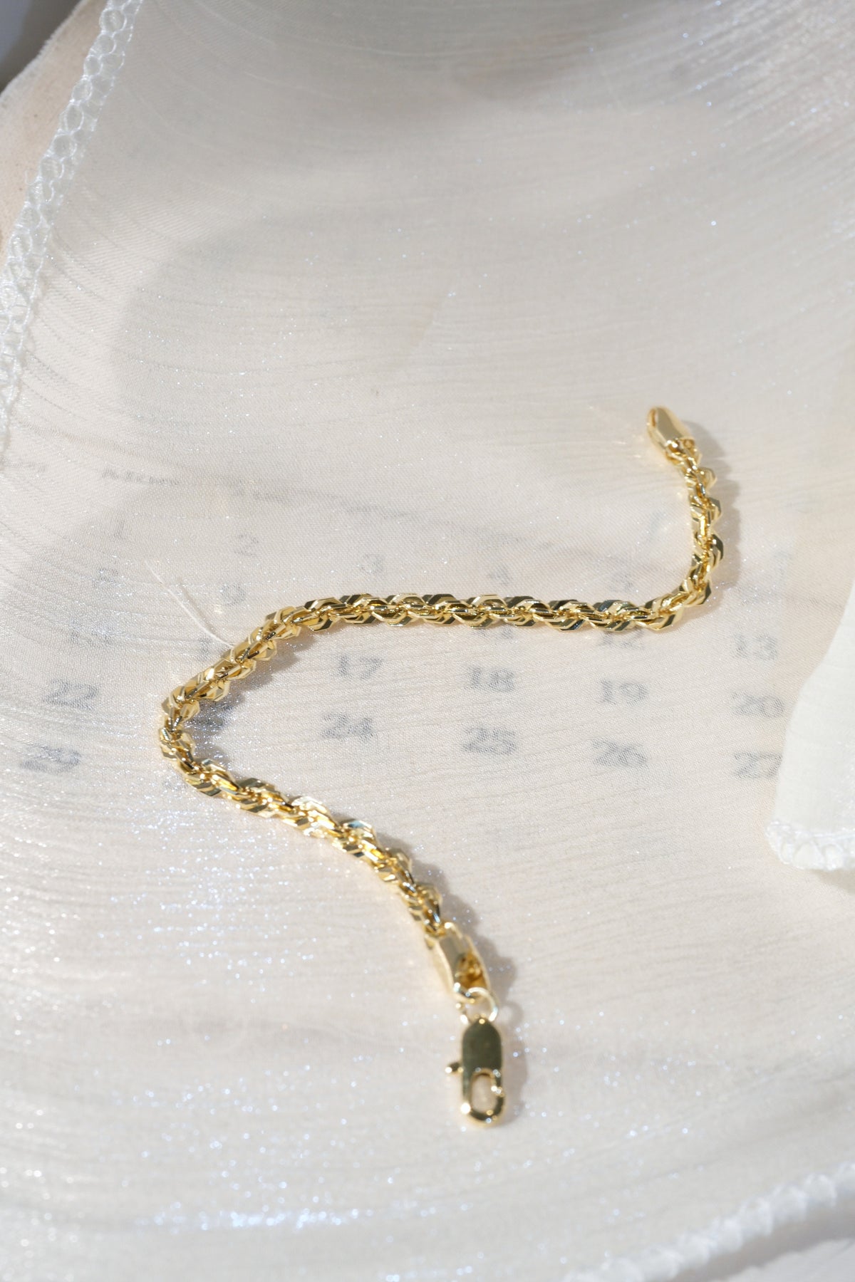 Faceted Woven Chain Bracelet — Gold — edited real product photo