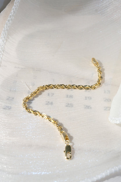 Faceted Woven Chain Bracelet — Gold — edited real product photo