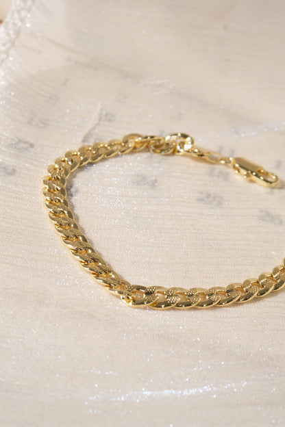 Textured Curb Bracelet — Gold — edited real product photo