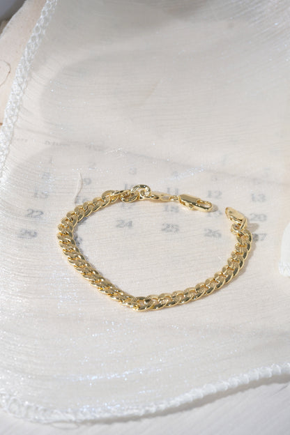 Textured Curb Bracelet — Gold — edited real product photo