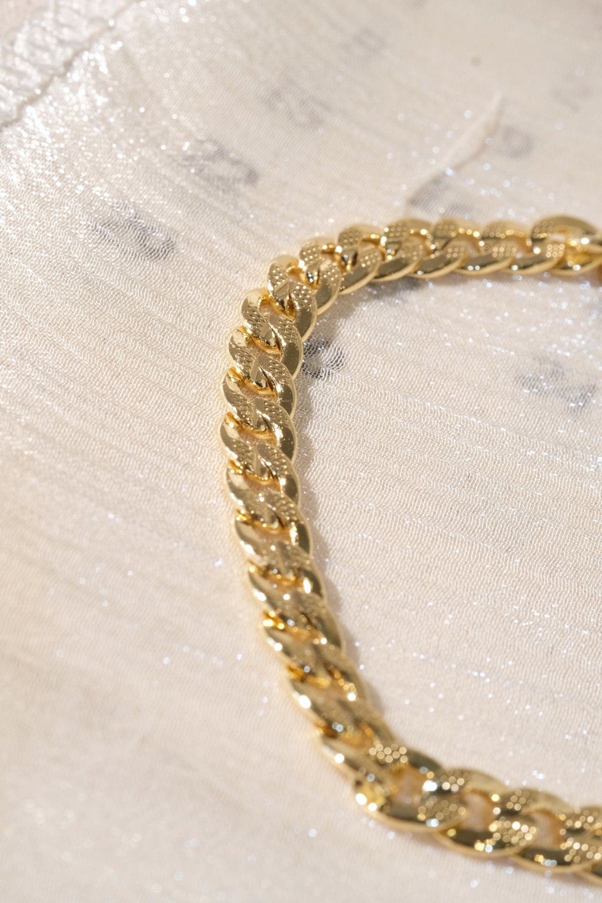 Textured Curb Bracelet — Gold — edited real product photo