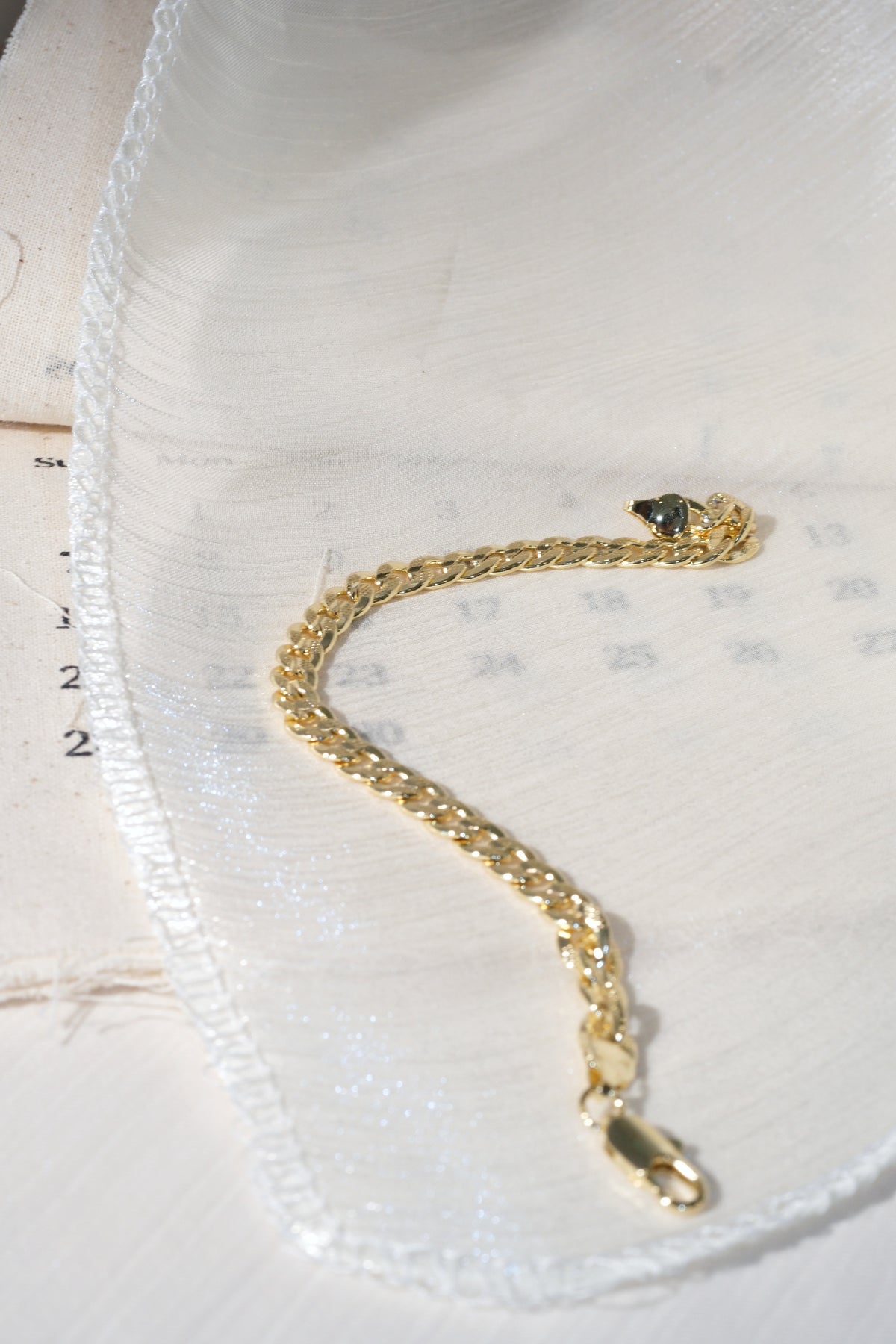 Textured Curb Bracelet — Gold — edited real product photo