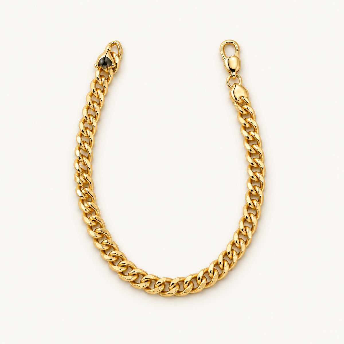 Textured Curb Bracelet — Gold — white background