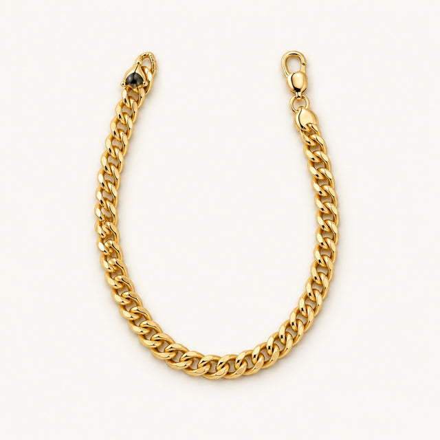 Textured Curb Bracelet — Gold