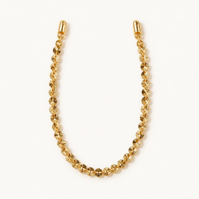 Etched Disc Link Bracelet — Gold