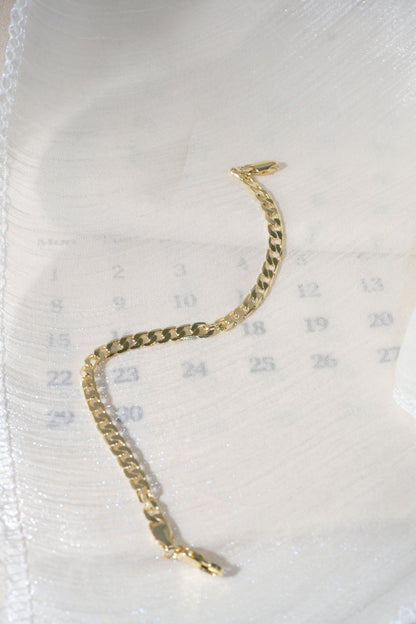 Slim Curb Chain Bracelet — Gold — edited real product photo