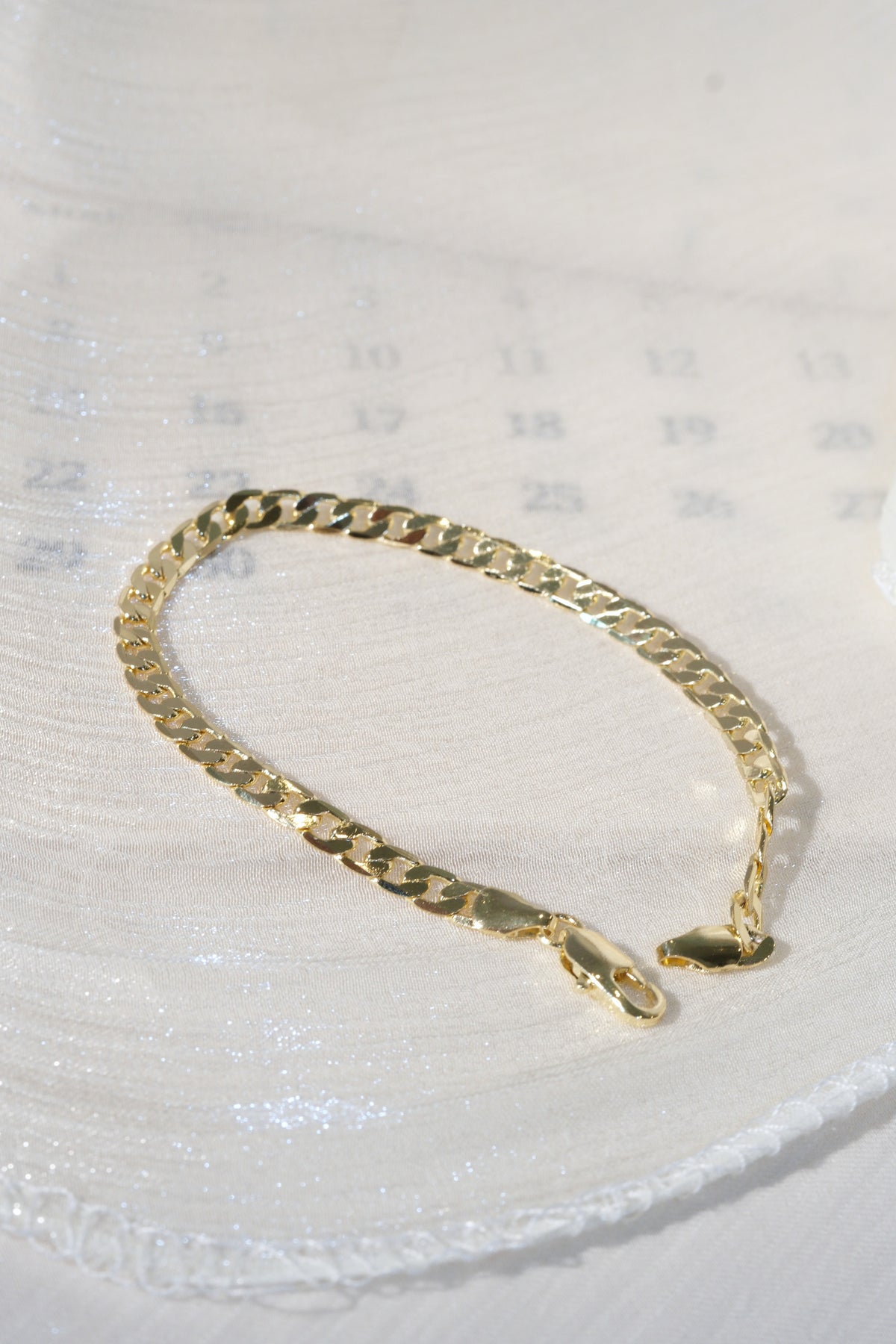 Slim Curb Chain Bracelet — Gold — edited real product photo