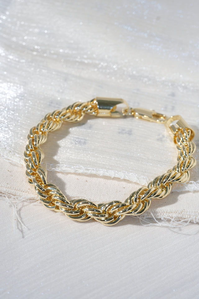 Twisted Rope Bracelet — Gold
