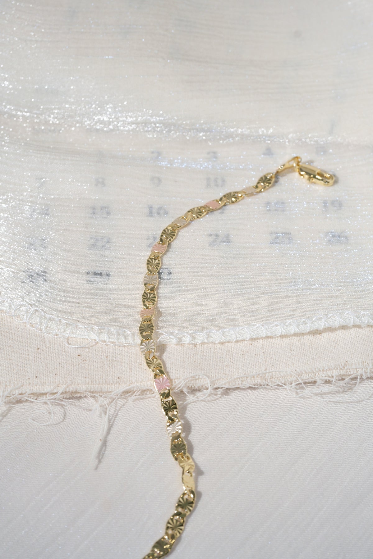 Mixed Tone Etched Link Bracelet — edited real product photo