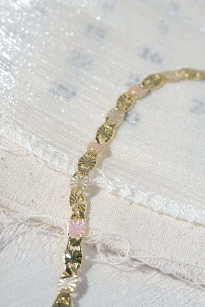 Mixed Tone Etched Link Bracelet — edited real product photo