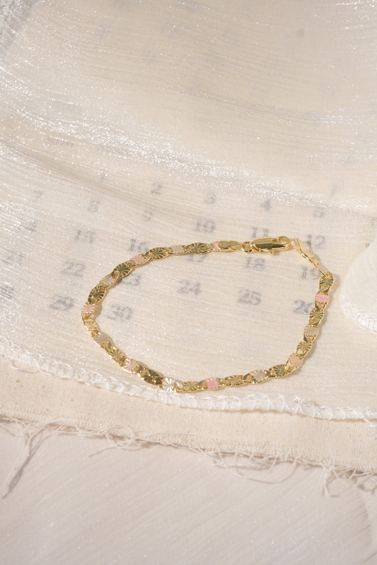 Mixed Tone Etched Link Bracelet — edited real product photo