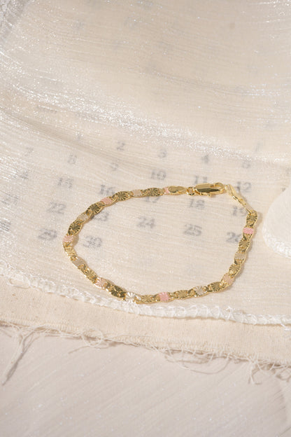 Mixed Tone Etched Link Bracelet — edited real product photo