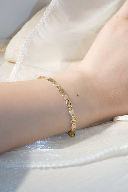 Mixed Tone Etched Link Bracelet — edited real product photo