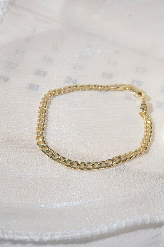 Fine Textured Curb Bracelet — Gold — edited real product photo