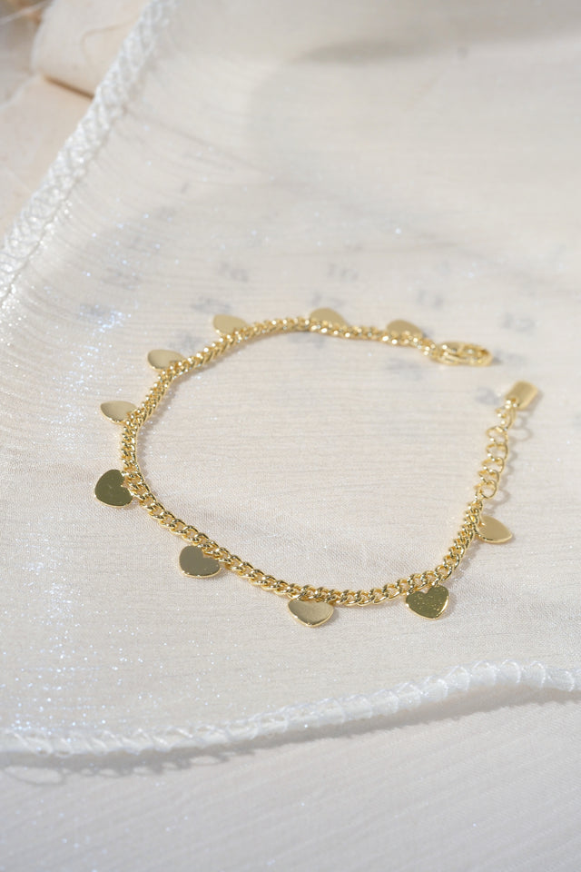 Heart Charm Bracelet — Gold