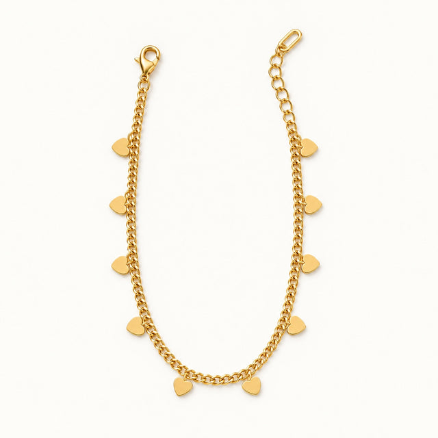 Heart Charm Bracelet — Gold