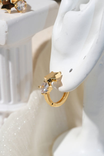 Starlight CZ Hoops — Gold — edited real product photo