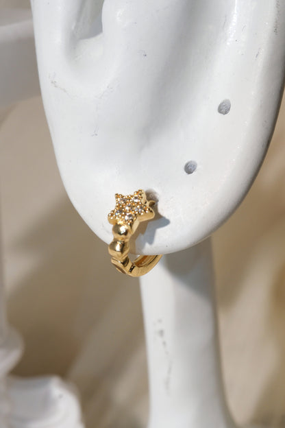 Star Pave Huggies — Gold — edited real product photo