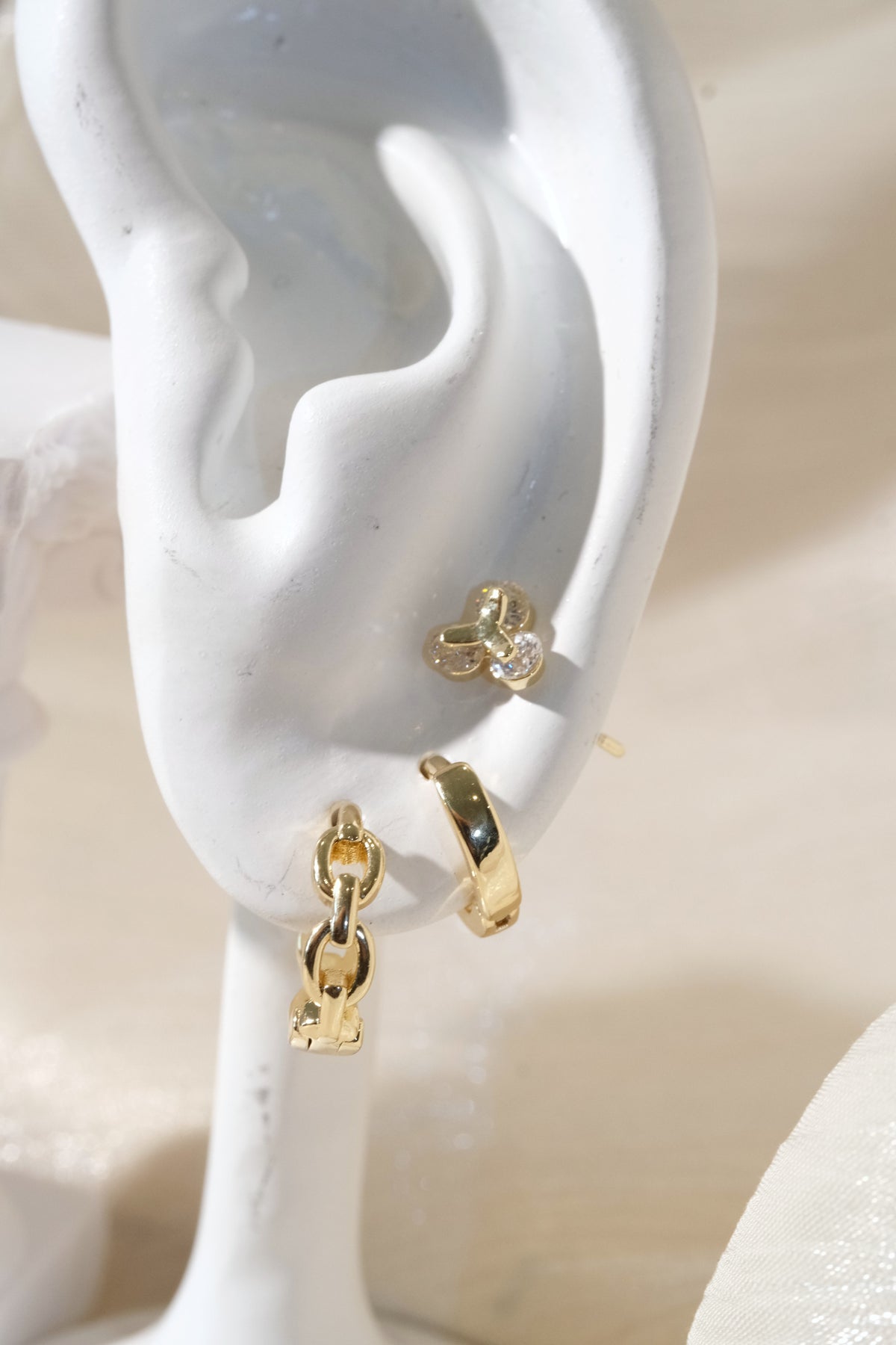 Butterfly Ear Stack — Gold — edited real product photo