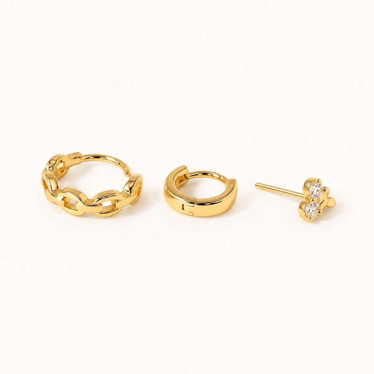 Butterfly Ear Stack — Gold — white background