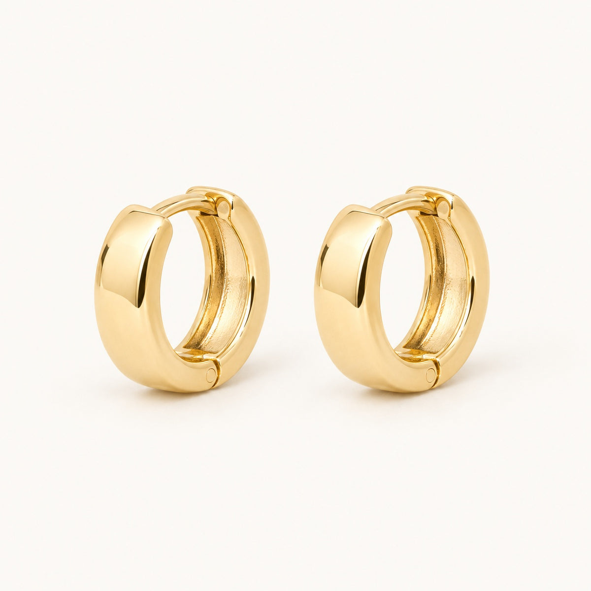 Everyday Polished Hoops — Gold — white background