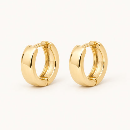 Everyday Polished Hoops — Gold — white background