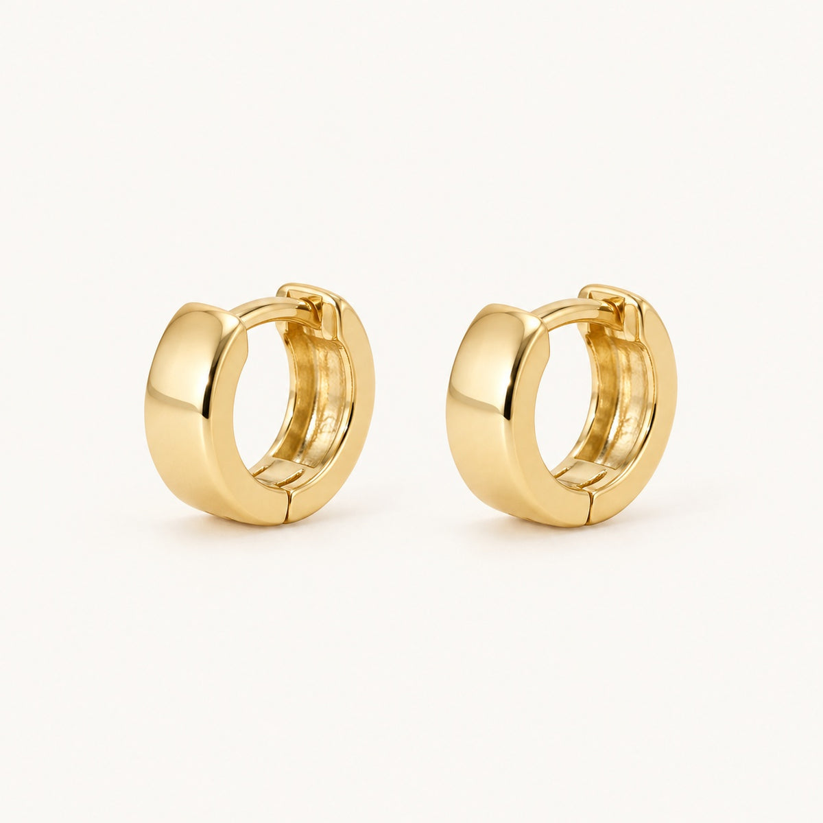 Everyday Polished Hoops — Gold — white background