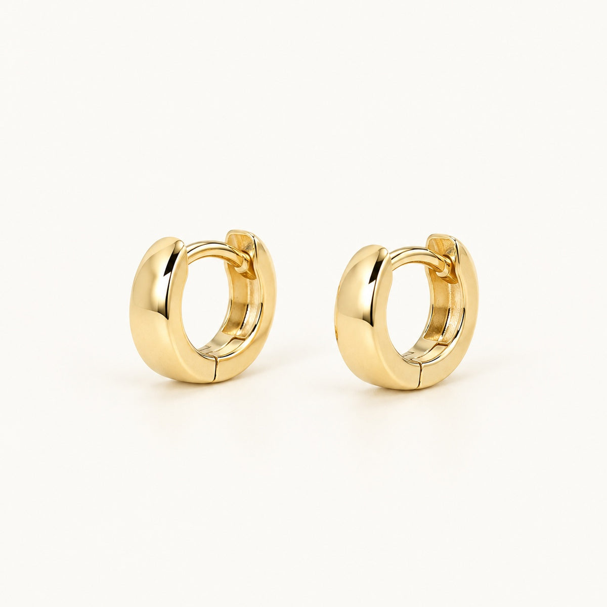 Everyday Polished Hoops — Gold — white background