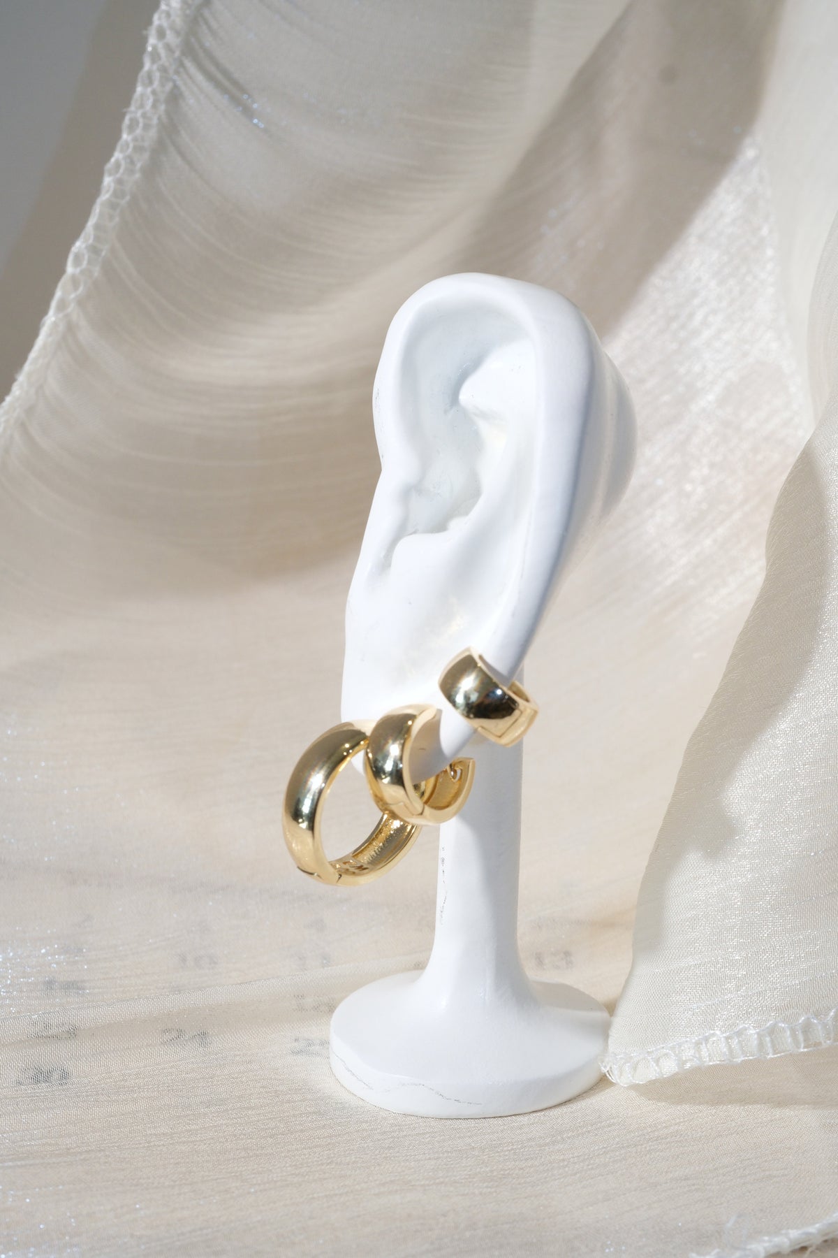 Everyday Polished Hoops — Gold — edited real product photo