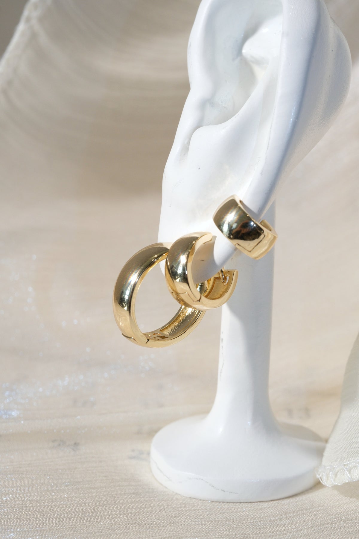 Everyday Polished Hoops — Gold — edited real product photo