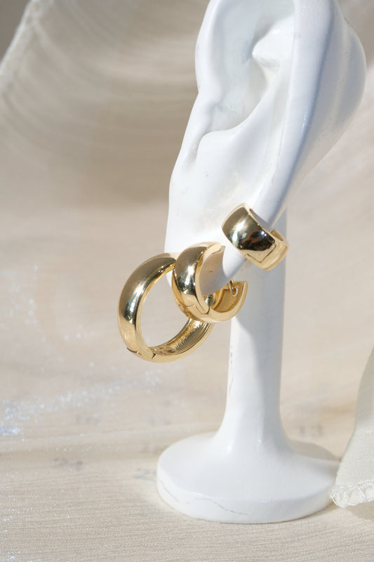 Everyday Polished Hoops — Gold — edited real product photo
