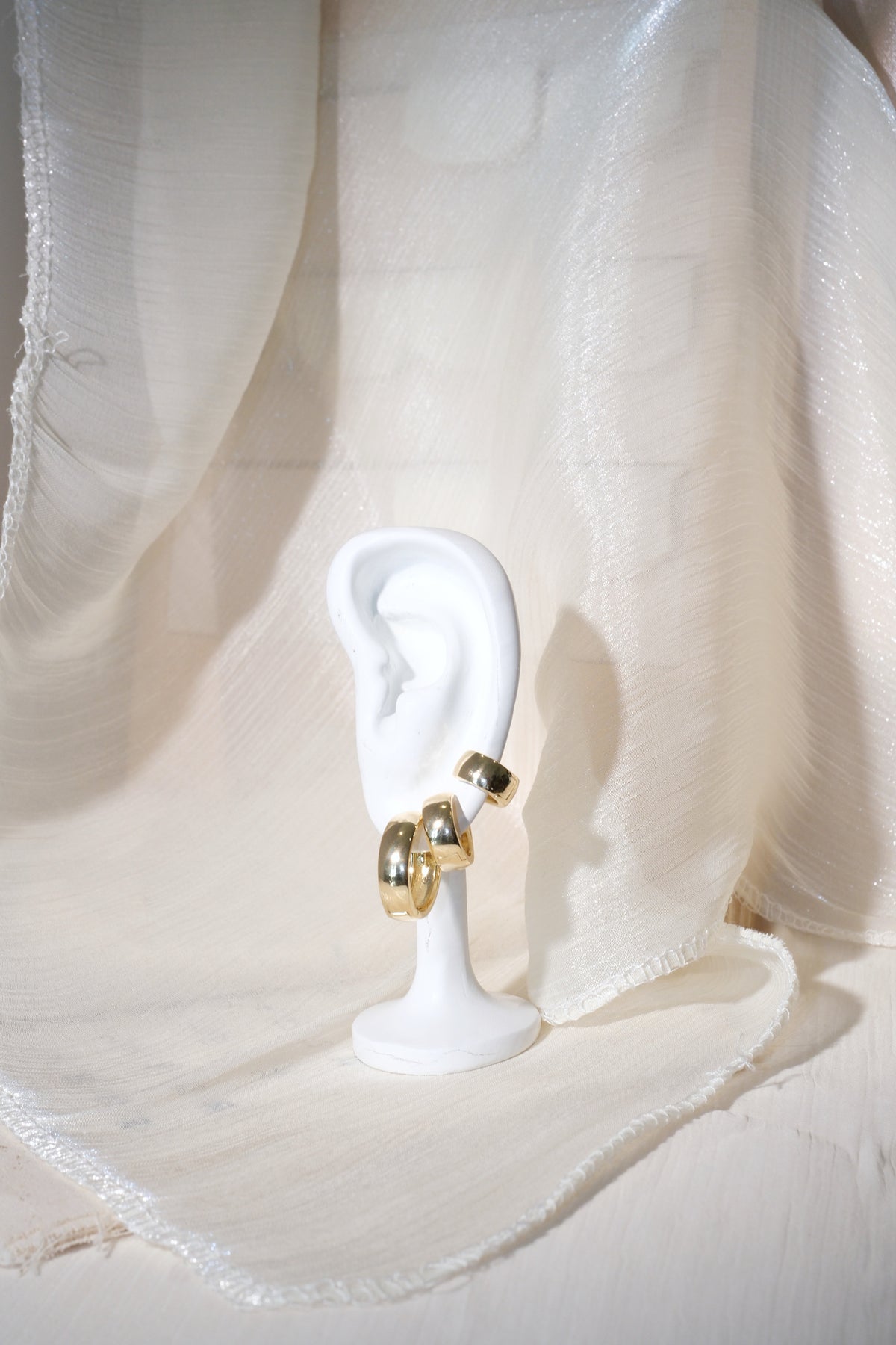 Everyday Polished Hoops — Gold — edited real product photo
