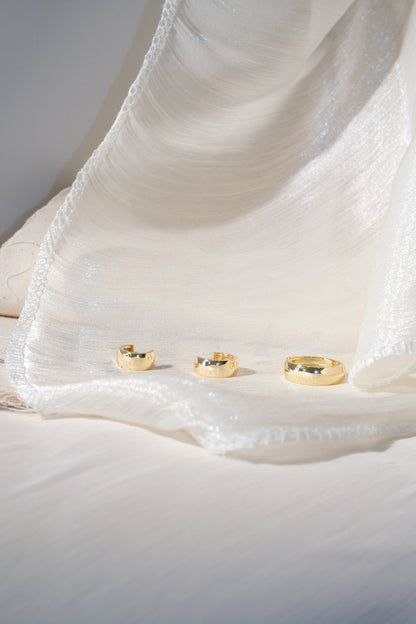 Everyday Polished Hoops — Gold — edited real product photo
