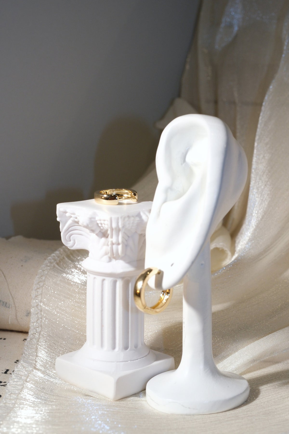 Everyday Polished Hoop Earrings — Gold — edited real product photo