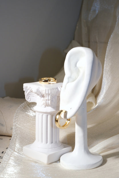 Everyday Polished Hoop Earrings — Gold — edited real product photo