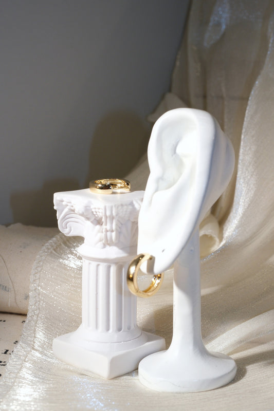 Everyday Polished Hoop Earrings — Gold — edited real product photo