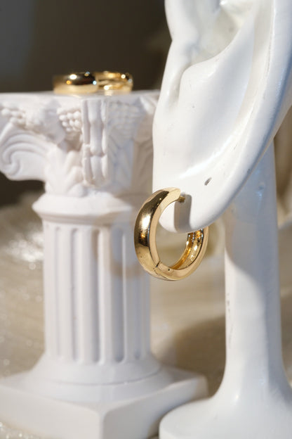 Everyday Polished Hoop Earrings — Gold — edited real product photo