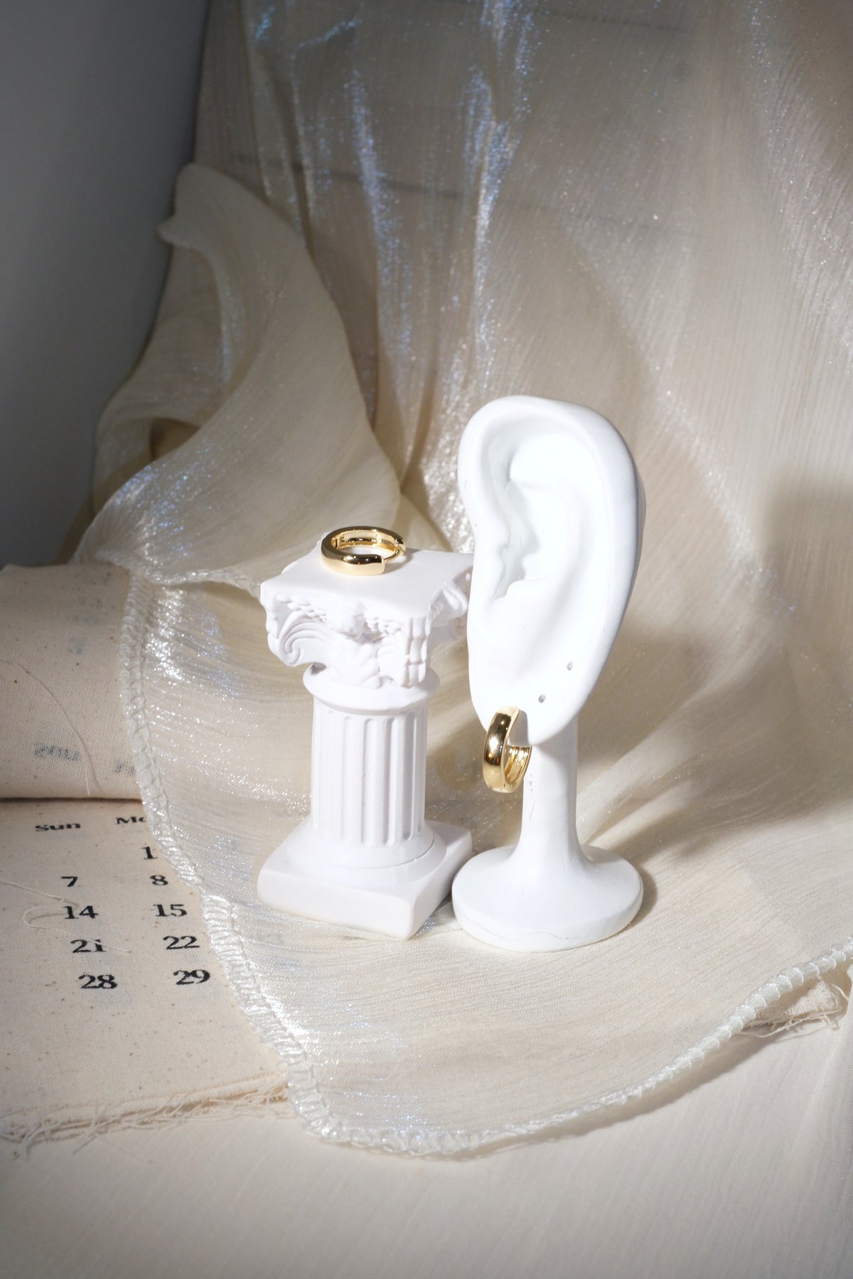 Everyday Polished Hoop Earrings — Gold — edited real product photo