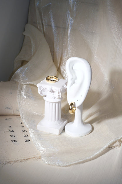 Everyday Polished Hoop Earrings — Gold — edited real product photo