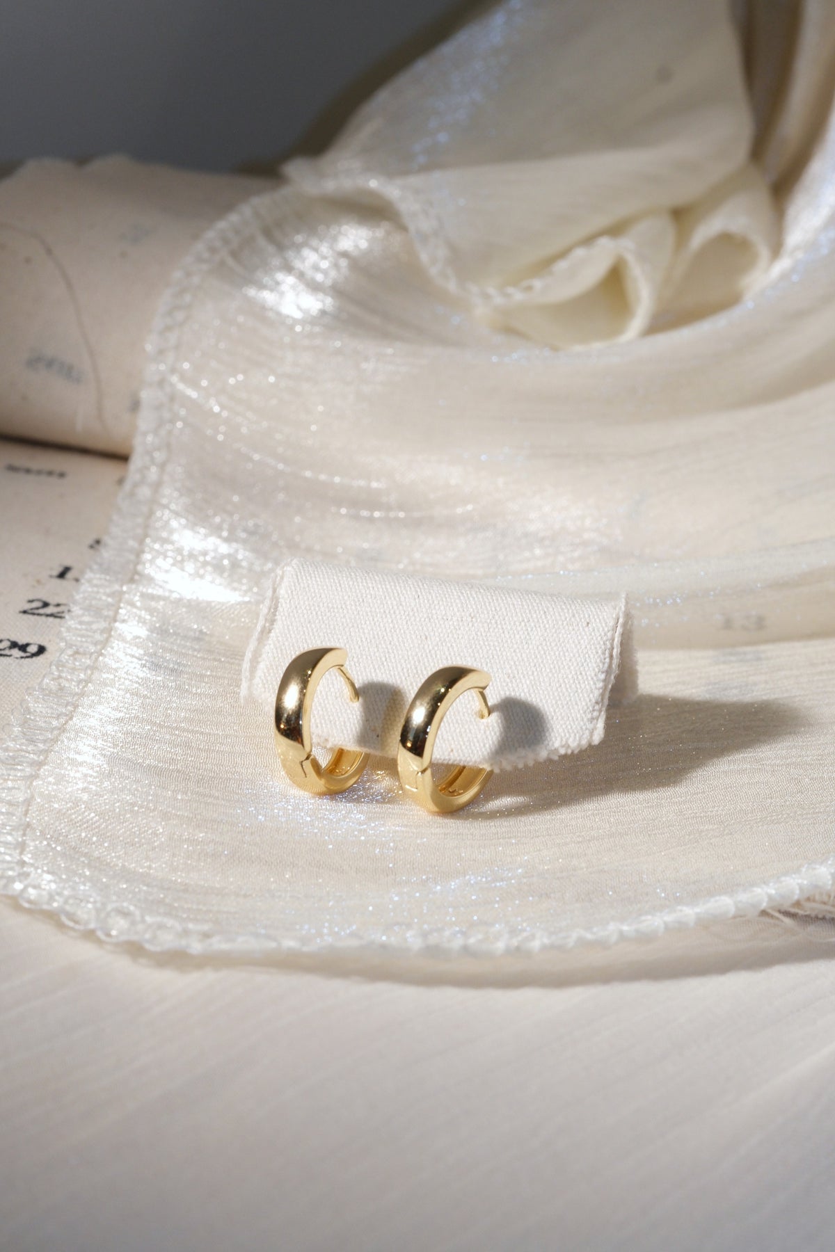 Everyday Polished Hoop Earrings — Gold — edited real product photo