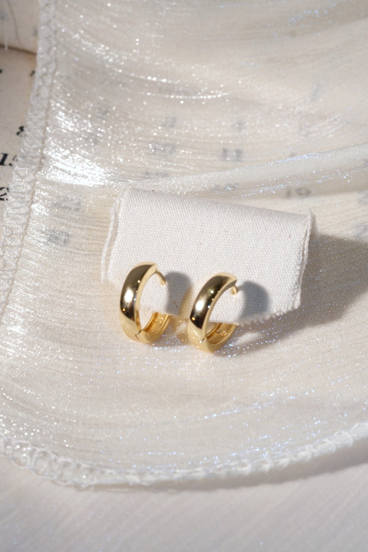 Everyday Polished Hoop Earrings — Gold — edited real product photo