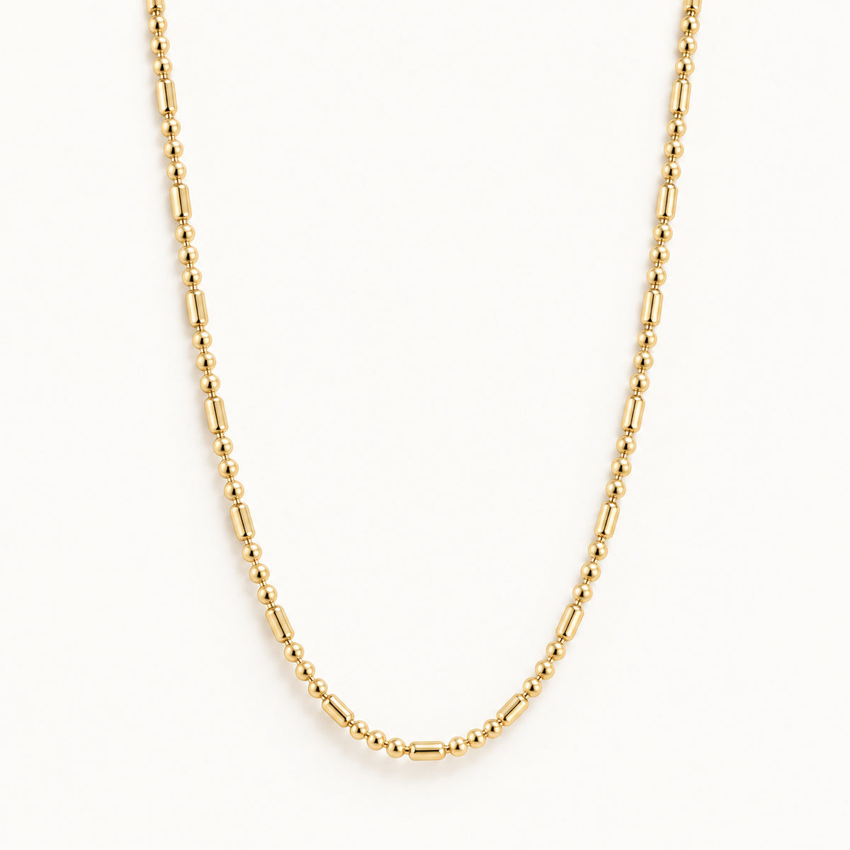Ball and Bar Chain — Gold — white background