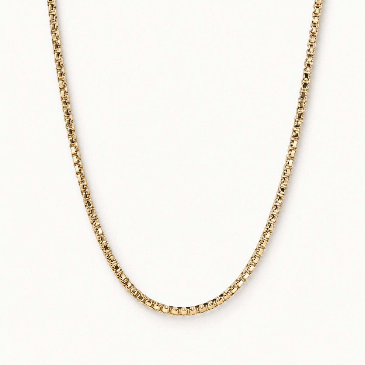 Box Chain — Gold — white background