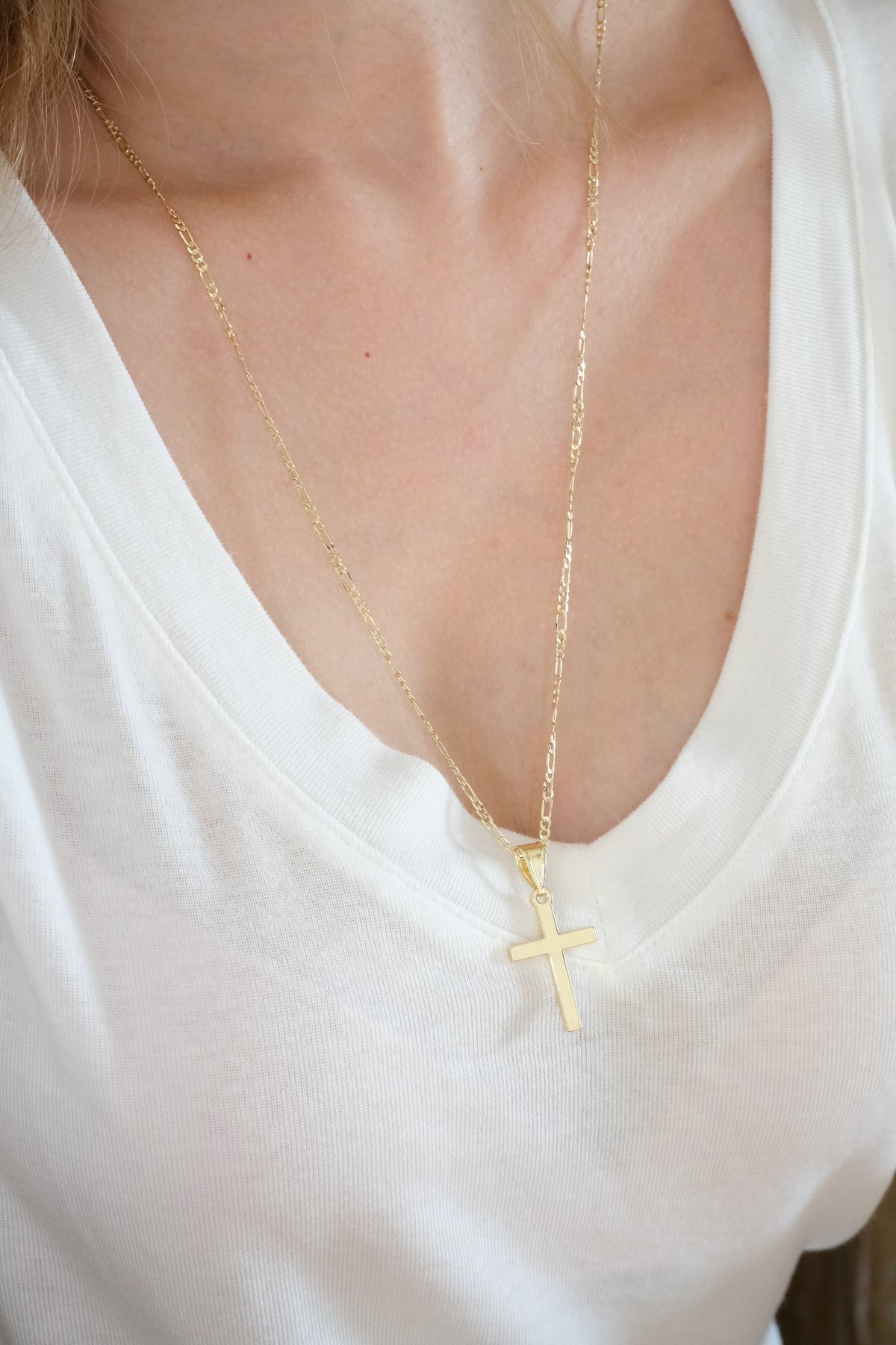 Figaro Chain — Gold — edited real-life photo