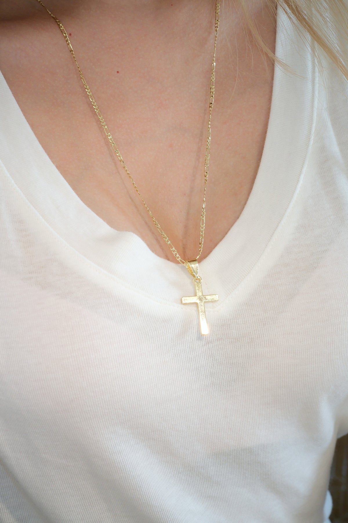 Figaro Chain — Gold — edited real-life photo