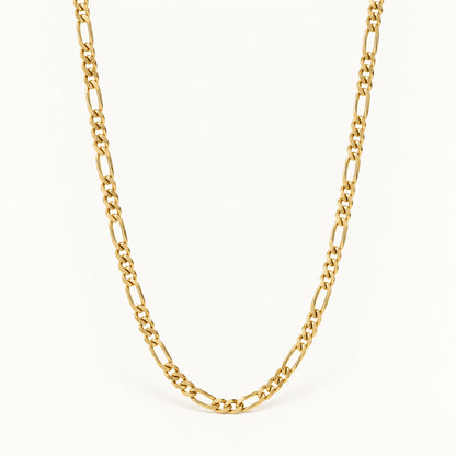 Figaro Chain — Gold — white background